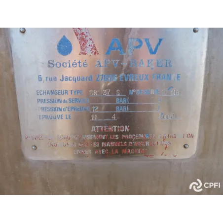 ECHANGEUR A PLAQUES APV-SPX FF118 SR37S