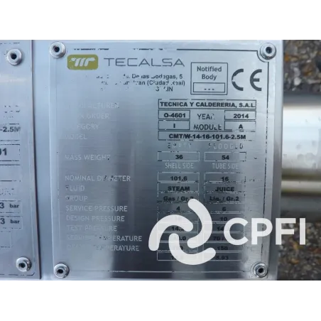 ECHANGEUR TUBULAIRE APV-SPX-TECALSA
