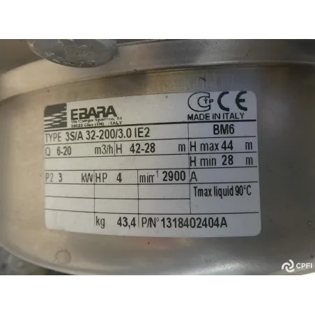 POMPE POMPE À EAU EBARA TYPE 3S/A32-200/3.0IE2 3 KW