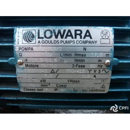 POMPE POMPE À EAU LOWARA TYPE CEA 210/2 0,75 KW