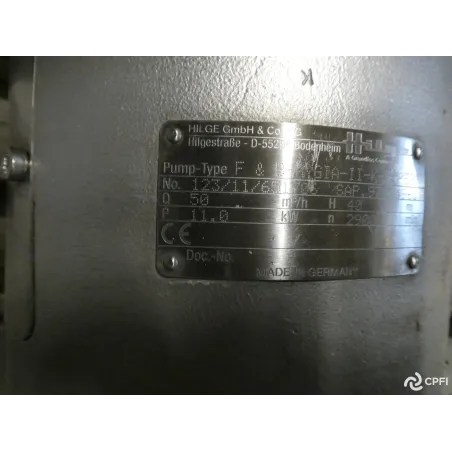 POMPE CENTRIFUGE GEA-HILGE TYPE F&B HYGIA-II-K-SUPER 11 KW