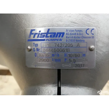 POMPE CENTRIFUGE FRISTAM TYPE FPE 742/205 A 5,5 KW