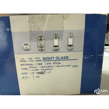 Mireur en ligne Sight Glass SMS à souder 316L 2.5"