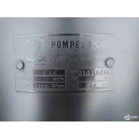 POMPE CENTRIFUGE PAC  TYPE S 38 15 KW