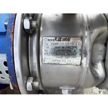 POMPE CENTRIFUGE KSB TYPE EAU 1,1 KW